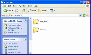 List of the directory and file structure of FS series camcorders