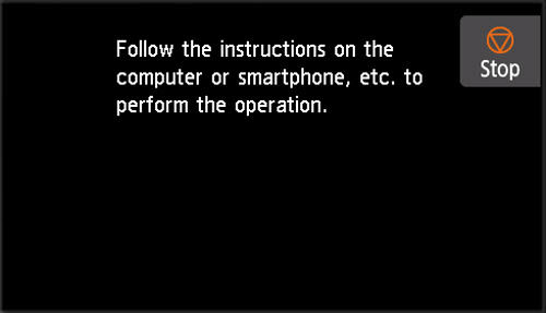 Easy wireless connect screen: Follow the instructions on the computer or smartphone, etc. to perform the operation.