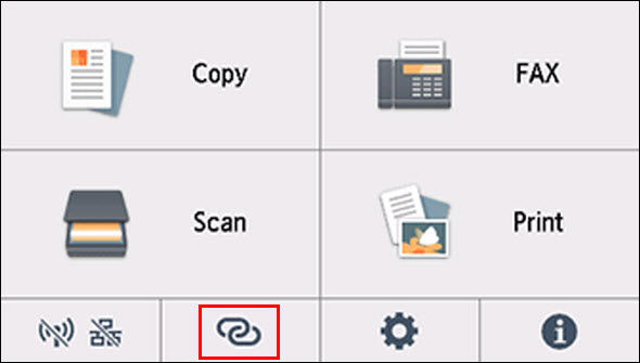 Tap and hold the Wireless Connect symbol (outlined in red)