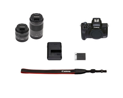 Canon EOS M50 Mark II - EF-M 15-45mm and EF-M55-200mm double zoom lens kit