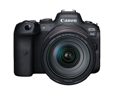 Canon EOS R6 Full-Frame Mirrorless Camera - Front with RF 24-105mm F4 L Lens