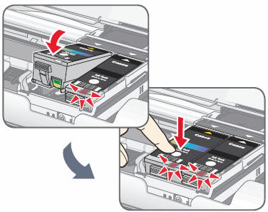 Remove / reseat the print head and ink tanks iP100