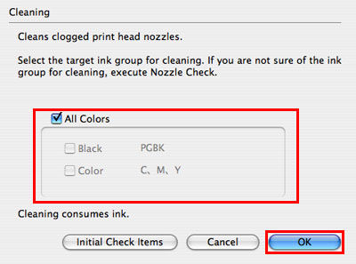 Perform Print Head Cleaning - iP4820, iX6520 (Mac)