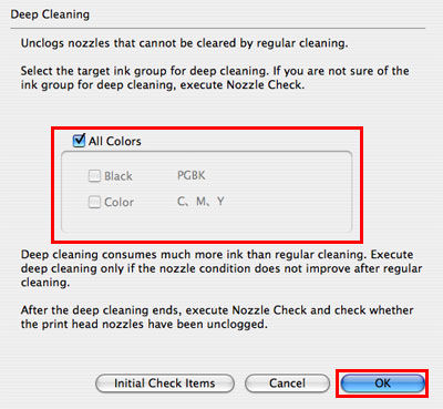 Perform Print Head Cleaning - iP4820, iX6520 (Mac)