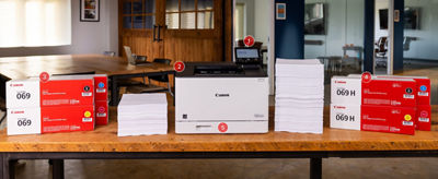 imageCLASS LBP674Cdw II Front View on a Desk