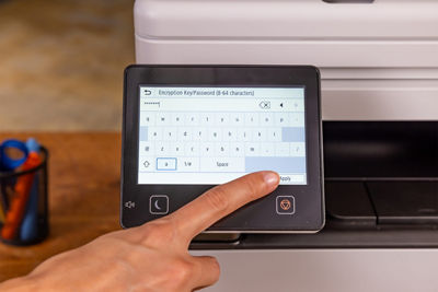Person Using Touchscreen on imageCLASS MF465dw II