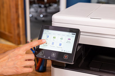 Person Using Touchscreen on imageCLASS MF465dw II