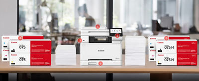 imageCLASS MF665Cdw Front View on a Desk