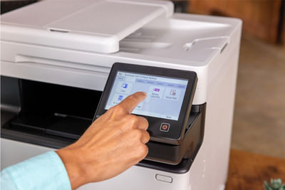 Person Using the Touchscreen on imageCLASS MF753Cdw II