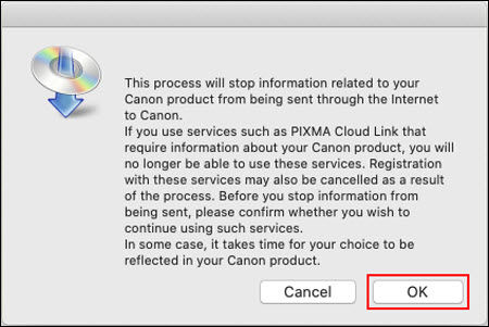 Click OK (outlined in red) to proceed