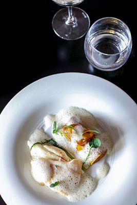 Nicely plated foamy food photography