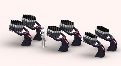 Rendering of the full array of 168 lenses that will be constructed