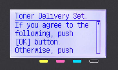 Toner delivery setting agreement screen