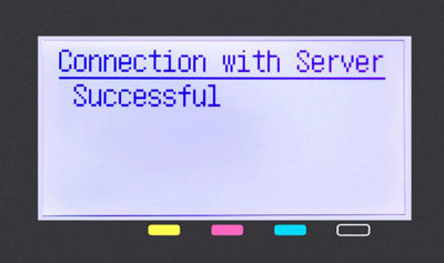 successful connection with server screen