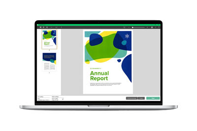Laptop Showing Brochure