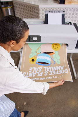 Person Getting Printed Poster from the imagePROGRAF TC-21