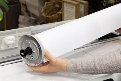 Person Replacing Paper Roll for the imagePROGRAF TC-21M