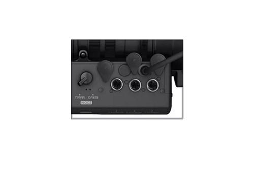Lens control panel with encoder outputs and connection ports
