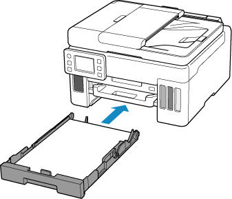 Mount the cassette cover and insert the cassette into printer