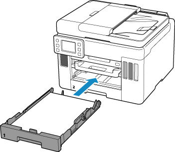 Mount the cassette cover and insert the cassette into printer