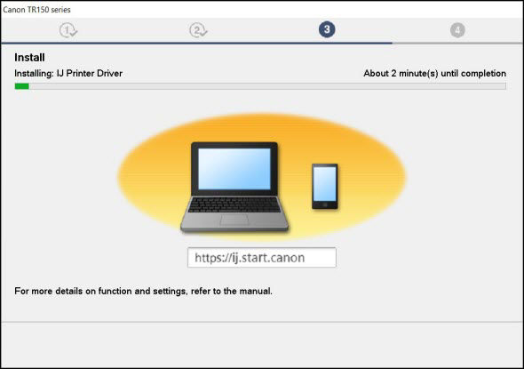 The driver download and installation may take a few minutes. Please wait