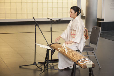 girl playing instrument