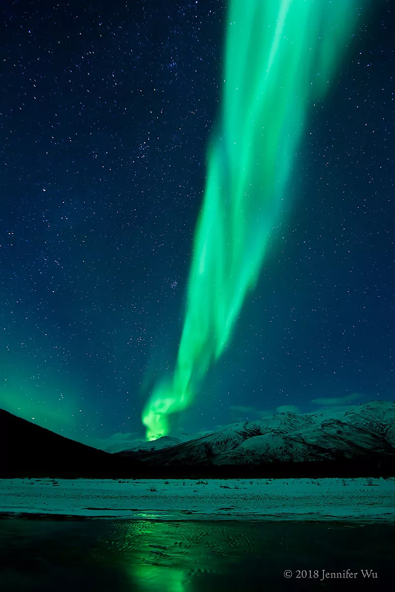 Aurora Moon, Very cold but very amazing. An intense display…