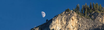 Half Moon and Cliffs at Yosemite National Park, California