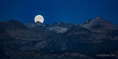 Mountain Peaks with Full Moon