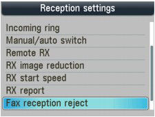 Checking / changing Rejecting fax reception (MX870)
