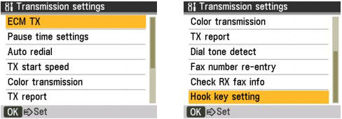 Change the fax settings - MX330 / MX860