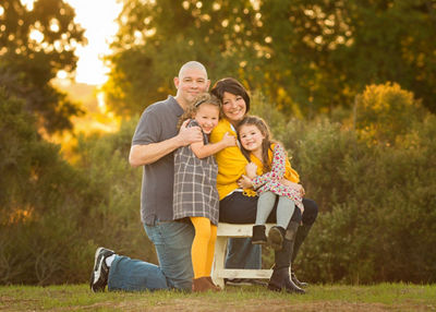 family portrait in field