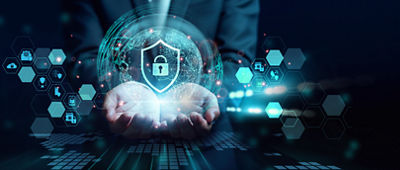 hands holding a security shield logo