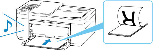 Load the paper stack in portrait orientation the WITH SIDE TO PRINT ON FACING DOWN