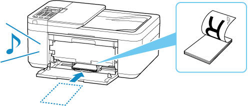 Load the paper stack in portrait orientation the WITH SIDE TO PRINT ON FACING DOWN