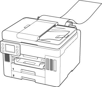 Load long-length paper without pulling out the paper support