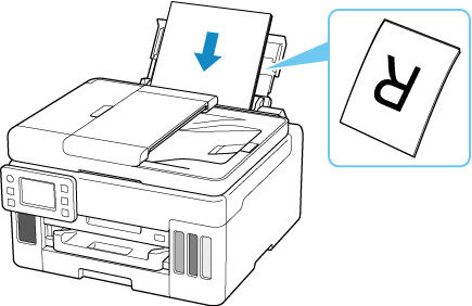 Load the paper stack with the print side facing up