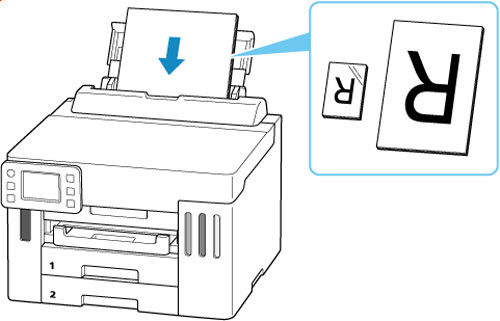 Load the paper stack with the print side facing up