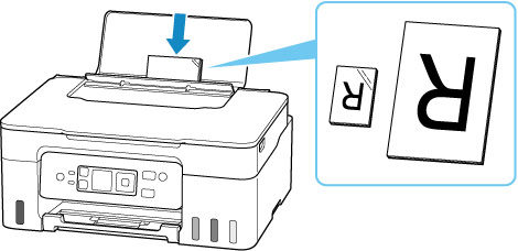 Load the paper in portrait orientation with the side you are going to print on facing up