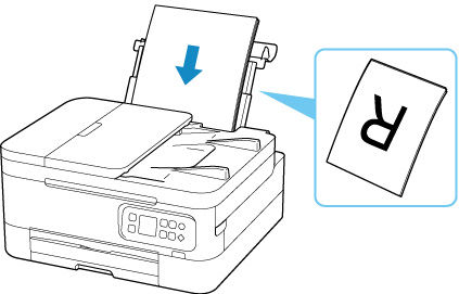 Load the paper stack in portrait orientation WITH THE PRINT SIDE FACING UP