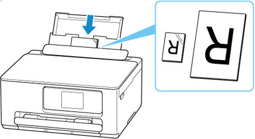 Load the paper stack in portrait orientation WITH THE PRINT SIDE FACING UP
