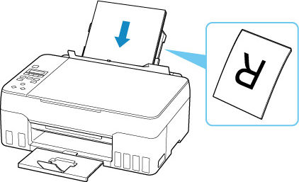 Load the paper stack in portrait orientation WITH THE PRINT SIDE FACING UP