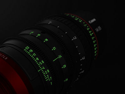 CN-E Lens in a Black Background