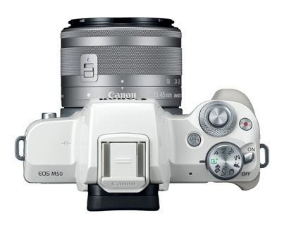 Canon EOS M50 - White with EF-M 15-45mm STM Top