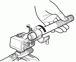 Fitting the MA-300 microphone adapter to supported camcorders