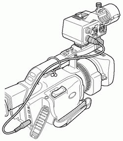 Fitting the MA-300 microphone adapter to supported camcorders