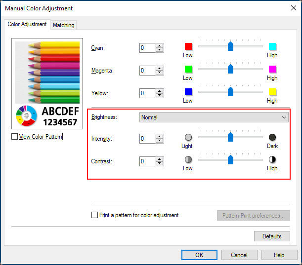Adjusting Ink Intensity with the Printer Driver (Windows) - TR4520 / TR4522