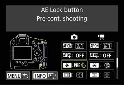 Camera Menu - AE Lock Button