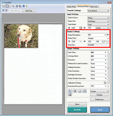 Using Advanced Mode to scan with the MX320 (Windows)