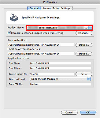 Scanning using the Operation Panel (Mac OS X) - MG5220